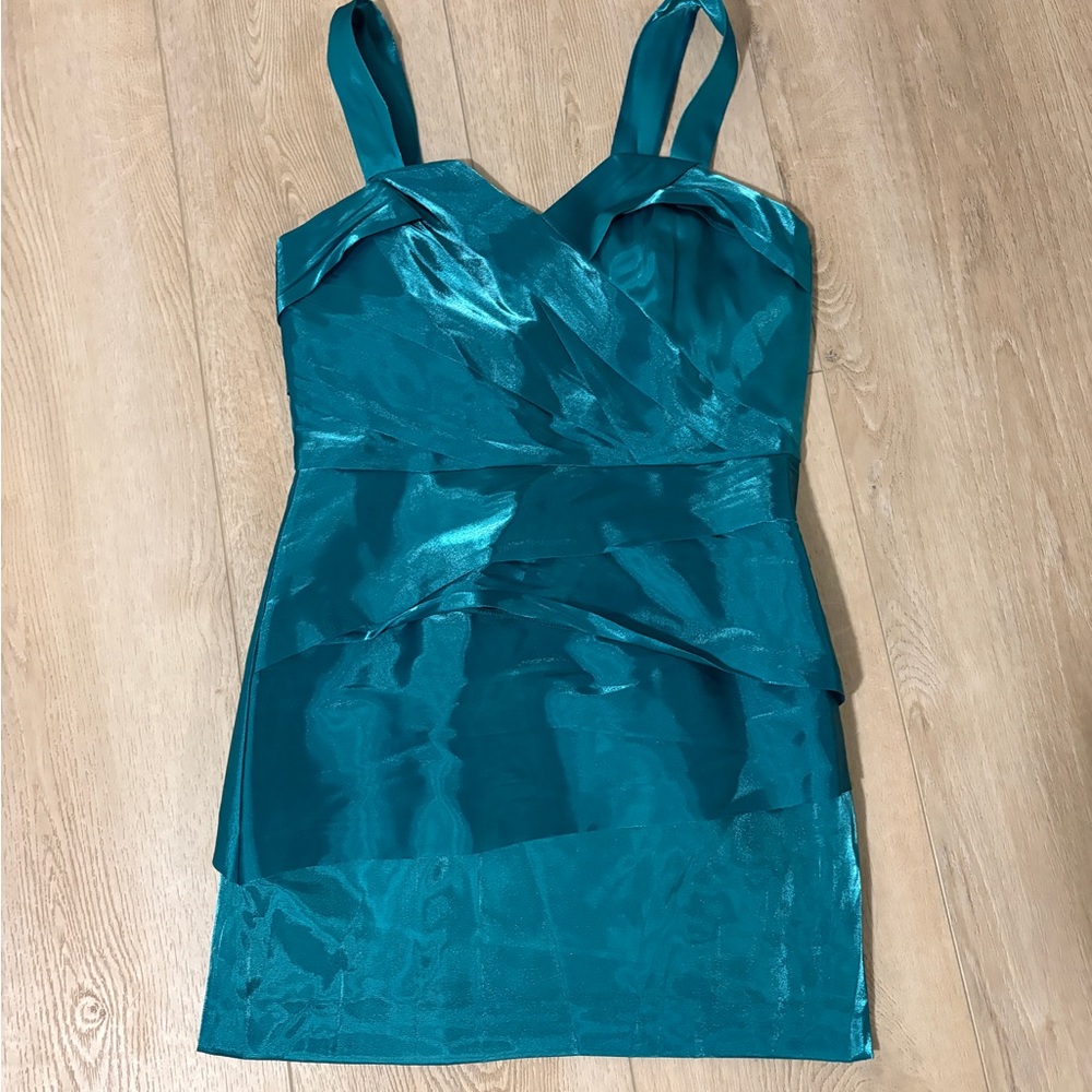 Armani Exchange Shimmering Teal Dress
